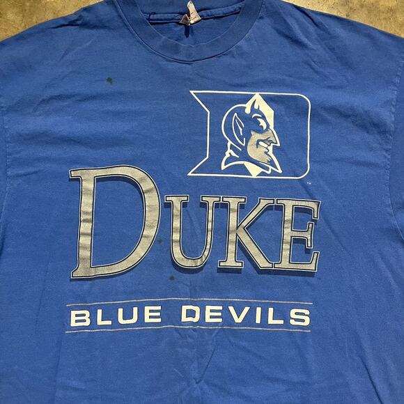 Vintage 90s Duke University Blue Devils Boxy T-Shirt - Picture 2 of 4